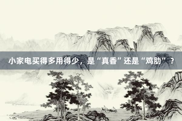 小家电买得多用得少，是“真香”还是“鸡肋” ？