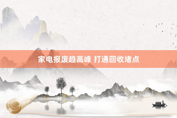 家电报废趋高峰 打通回收堵点